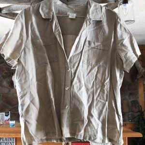 St. John’s Bay button down cream colored shirt